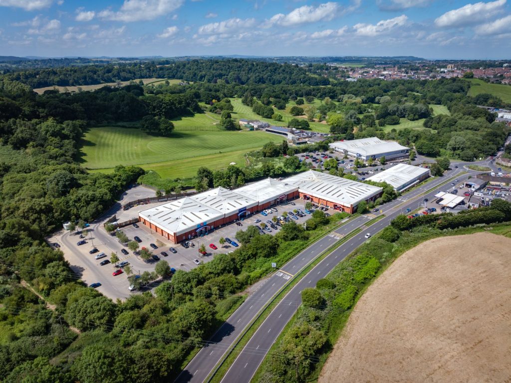 Yeovil retail stores drone photography
