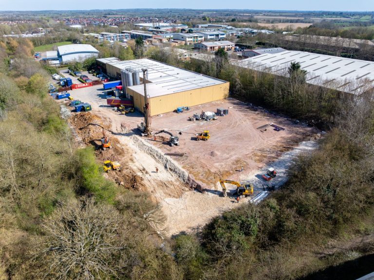 Drone photography of construction site