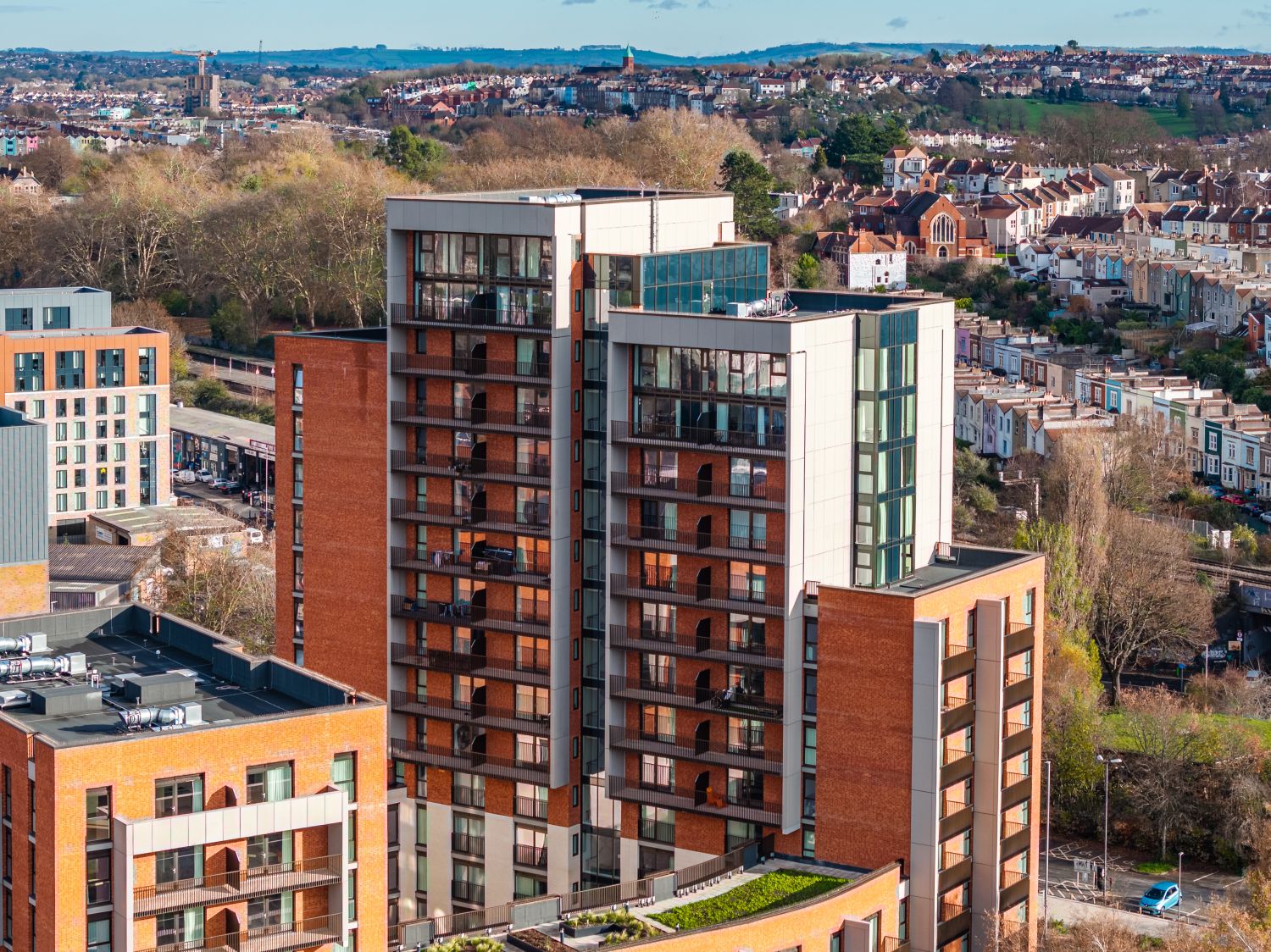 drone photography bristol bedminster green facade detail