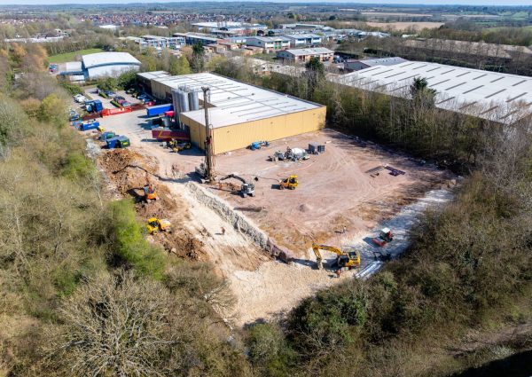 Drone photography of construction site